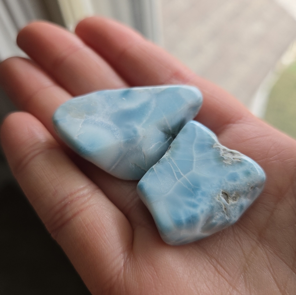 Two Larimar Flat Stones - Picture 4 of 7